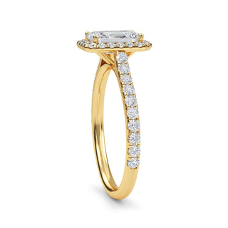 Emerald Cut Refined Halo Pavé Engagement Ring 1.0 ct