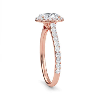 Oval Cut Halo Pavé Engagement Ring 1.0 ct