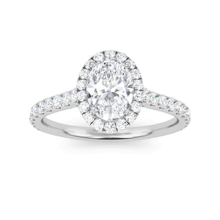 Oval Cut Halo Pavé Engagement Ring 1.0 ct