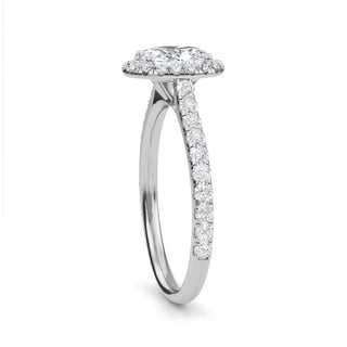 Oval Cut Halo Pavé Engagement Ring 1.0 ct