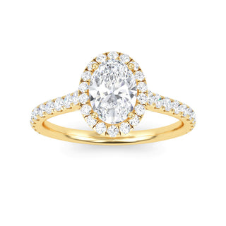 Oval Cut Halo Pavé Engagement Ring 1.0 ct