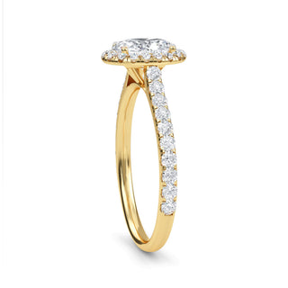 Oval Cut Halo Pavé Engagement Ring 1.0 ct