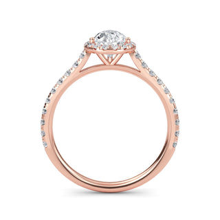Pear Cut Classic Halo Pavé Engagement Ring 1.0 ct