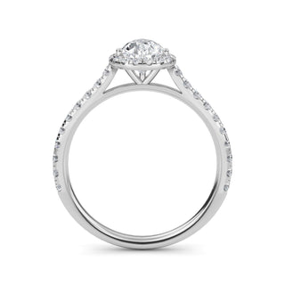 Pear Cut Classic Halo Pavé Engagement Ring 1.0 ct