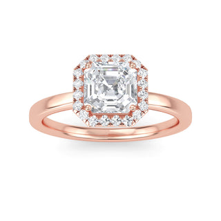 Asscher Cut Halo Engagement Ring 1.0 ct