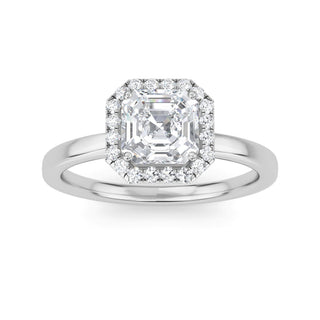 Asscher Cut Halo Engagement Ring 1.0 ct