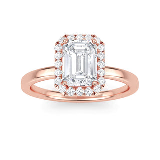 Emerald Cut Halo Engagement Ring 1.0 ct