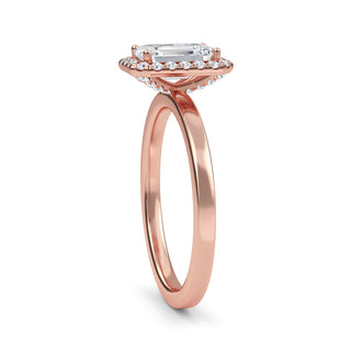 Emerald Cut Halo Engagement Ring 1.0 ct