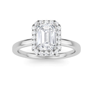 Emerald Cut Halo Engagement Ring 1.0 ct
