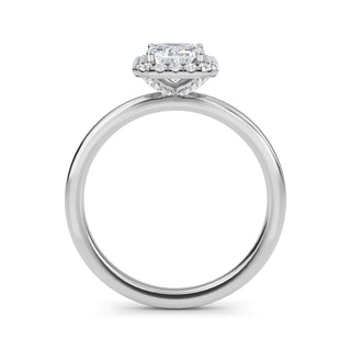 Emerald Cut Halo Engagement Ring 1.0 ct