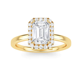 Emerald Cut Halo Engagement Ring 1.0 ct