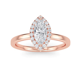 Marquise Cut Halo Engagement Ring 0.5 ct