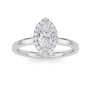 Marquise Cut Halo Engagement Ring 0.5 ct