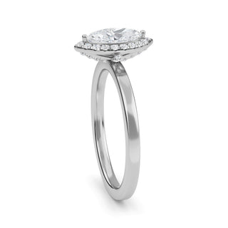 Marquise Cut Halo Engagement Ring 0.5 ct