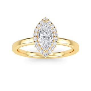 Marquise Cut Halo Engagement Ring 0.5 ct