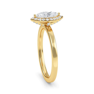 Marquise Cut Halo Engagement Ring 0.5 ct