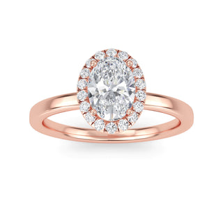 Oval Cut Halo Cathedral Engagement Ring 1.0 ct