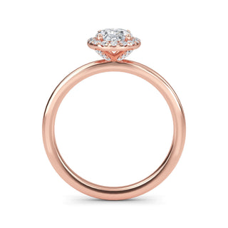 Oval Cut Halo Cathedral Engagement Ring 1.0 ct