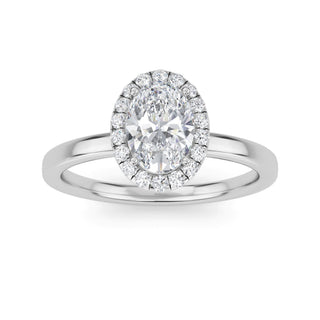 Oval Cut Halo Cathedral Engagement Ring 1.0 ct