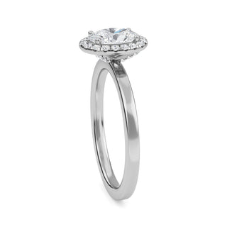 Oval Cut Halo Cathedral Engagement Ring 1.0 ct