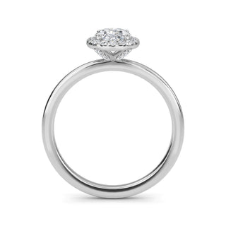 Oval Cut Halo Cathedral Engagement Ring 1.0 ct