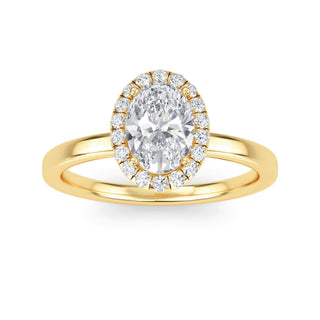 Oval Cut Halo Cathedral Engagement Ring 1.0 ct