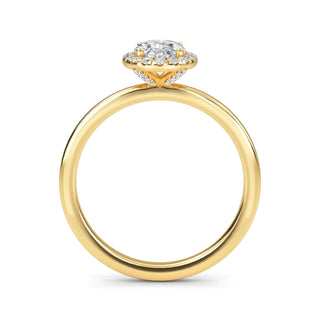 Oval Cut Halo Cathedral Engagement Ring 1.0 ct