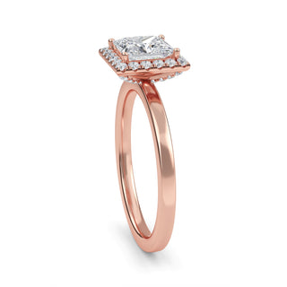 Princess Cut Halo Engagement Ring 0.75 ct