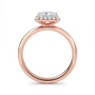 Princess Cut Halo Engagement Ring 0.75 ct