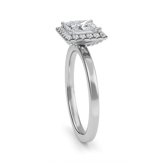 Princess Cut Halo Engagement Ring 0.75 ct