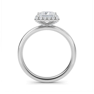 Princess Cut Halo Engagement Ring 0.75 ct