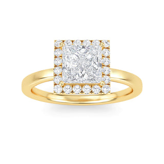 Princess Cut Halo Engagement Ring 0.75 ct
