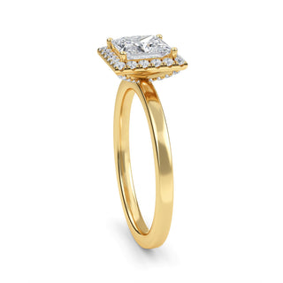 Princess Cut Halo Engagement Ring 0.75 ct
