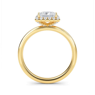 Princess Cut Halo Engagement Ring 0.75 ct