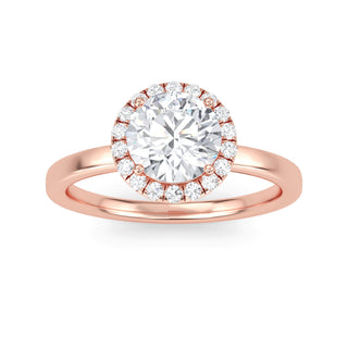 Round Cut Halo Cathedral Engagement Ring 0.8 ct