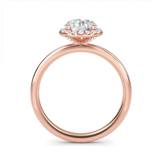Round Cut Halo Cathedral Engagement Ring 0.8 ct