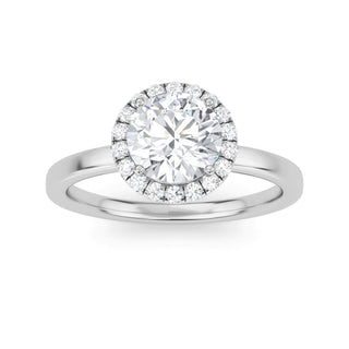 Round Cut Halo Cathedral Engagement Ring 0.8 ct