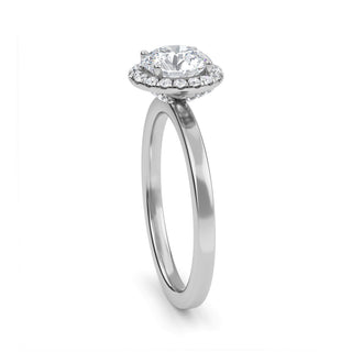 Round Cut Halo Cathedral Engagement Ring 0.8 ct