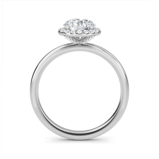 Round Cut Halo Cathedral Engagement Ring 0.8 ct
