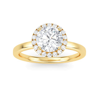 Round Cut Halo Cathedral Engagement Ring 0.8 ct