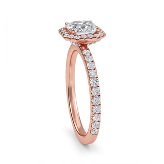 Asscher Cut Halo Pavé Engagement Ring 1.0 ct