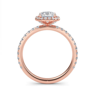 Asscher Cut Halo Pavé Engagement Ring 1.0 ct