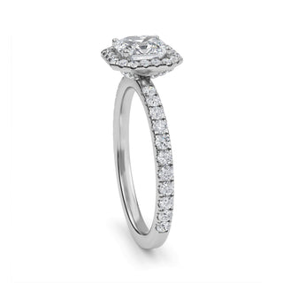 Asscher Cut Halo Pavé Engagement Ring 1.0 ct