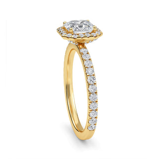 Asscher Cut Halo Pavé Engagement Ring 1.0 ct