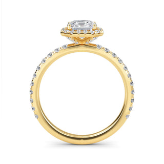 Asscher Cut Halo Pavé Engagement Ring 1.0 ct