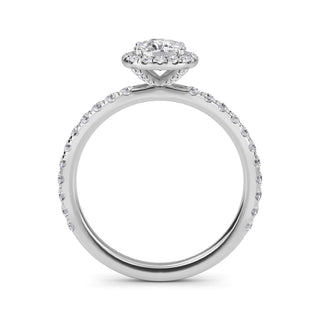 Cushion Cut Halo Pavé Engagement Ring 0.7 ct