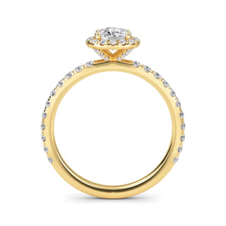 Cushion Cut Halo Pavé Engagement Ring 0.7 ct