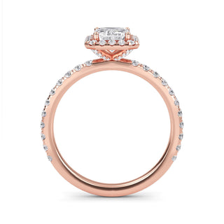 Emerald Cut Halo Pavé Engagement Ring 1.0 ct