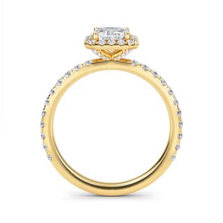 Emerald Cut Halo Pavé Engagement Ring 1.0 ct