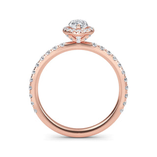 Marquise Cut Halo Pavé Engagement Ring 0.5 ct